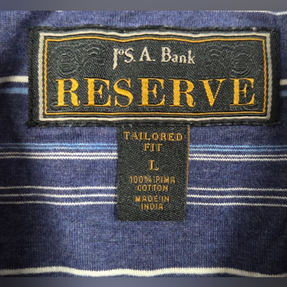 Jos A Bank Reserve Tailored Fit Short Sleeve Polo Shirts Size L Blue Bundle of 2 - Picture 6 of 11